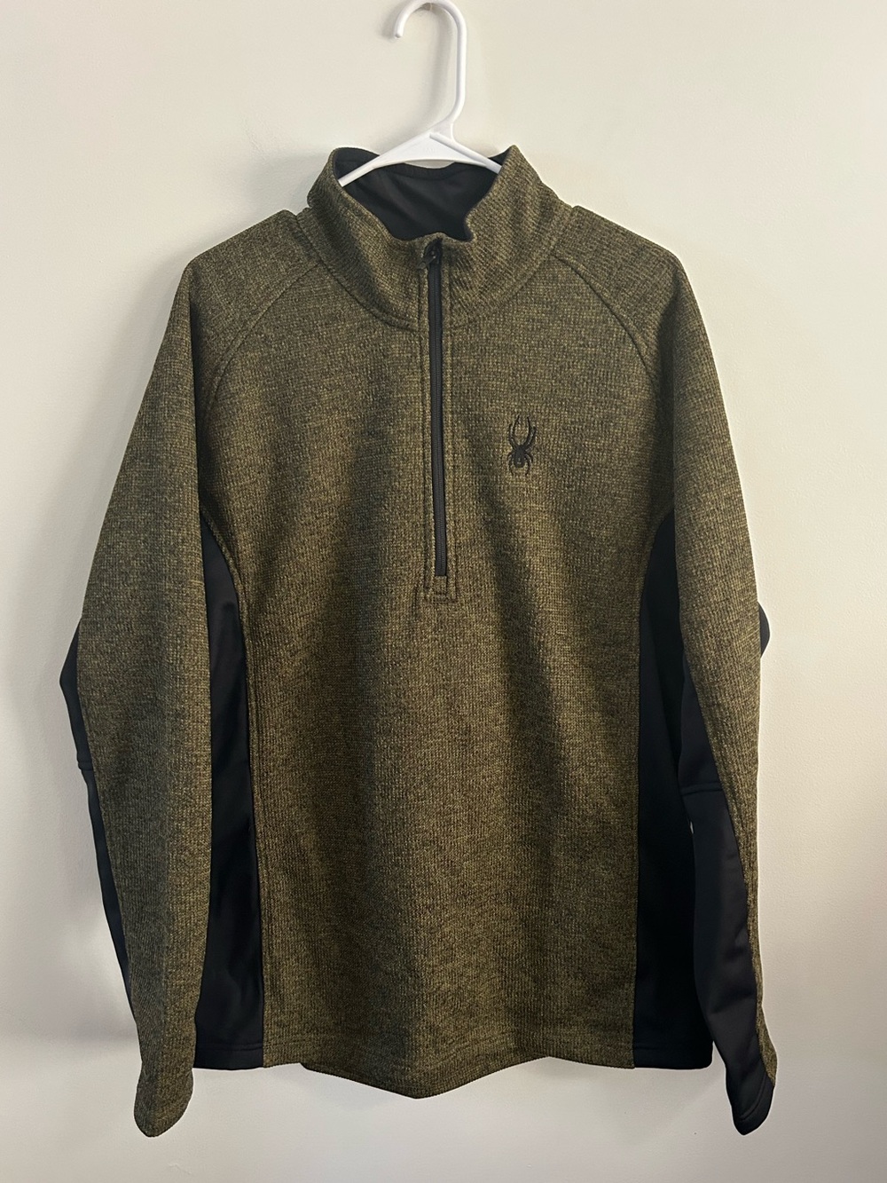 Spyder Men's Long Sleeve Outbound Mid Weight 1/4 Zip Pullover Green Size XXL